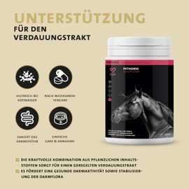 Peticare PetHorse Health 4608 Natural Digestive Powder for Horses | Supports Intestinal Health & Immune System | Intestinal Flora | Faeces Water, Diarrhoea | Plant Ingredients | GMO Free