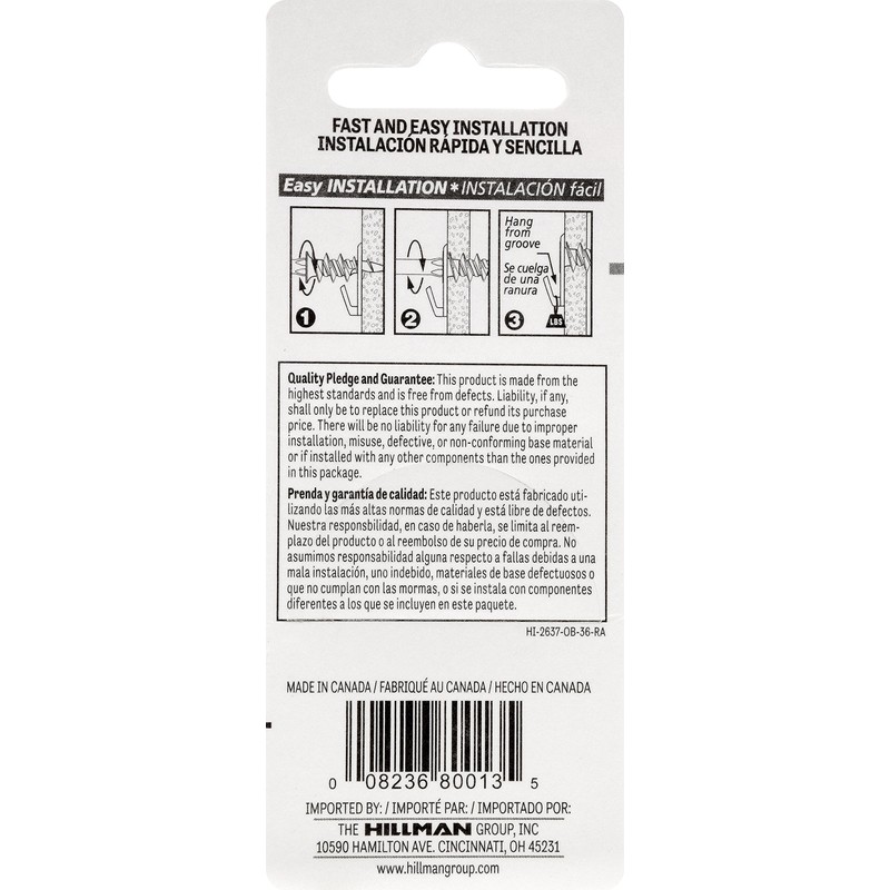 Hillman 122401 Small Self-Drilling White Wall Driller Picture Hangers 35lbs
