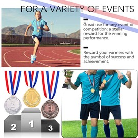 Svnntaa 3 Pieces Gold Silver Bronze Award Medals, Olympic Style Winner Medals Gold Silver Bronze Prizes for Sports, Competitions, Party Favors, Olympic Style, 2 Inches