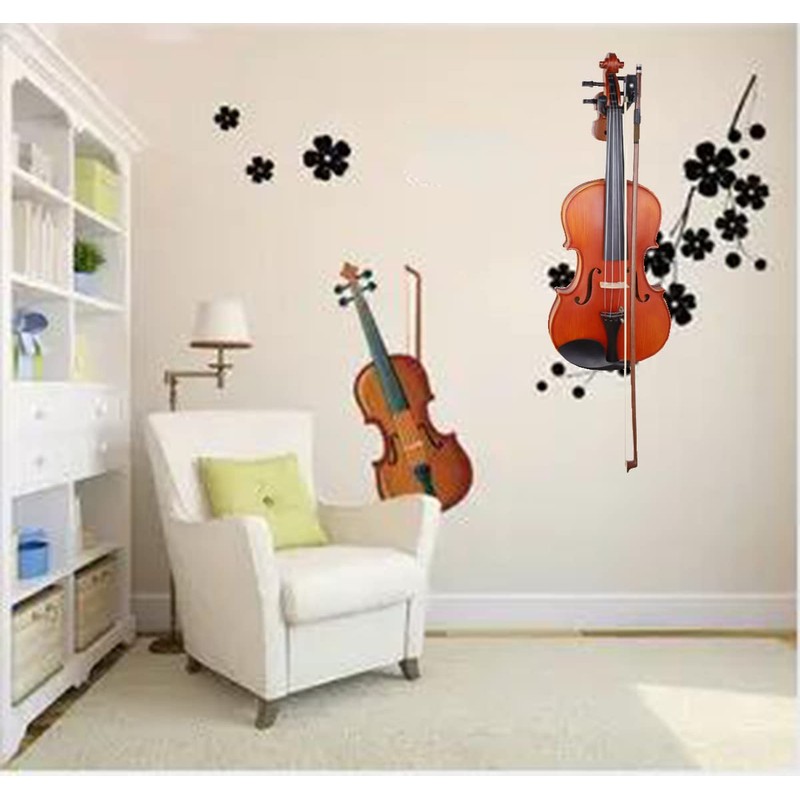 Violin Viola Wall Mount Hanger, Hook,Mahogany Violin holder,hooks,with Bow Hook,Home