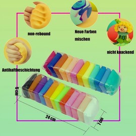 PRTCRZ Air-Drying Modelling Clay 12 Colours Suitable for Ages 3+ is the ideal gift The modelling clay is easy to shape and dries quickly.