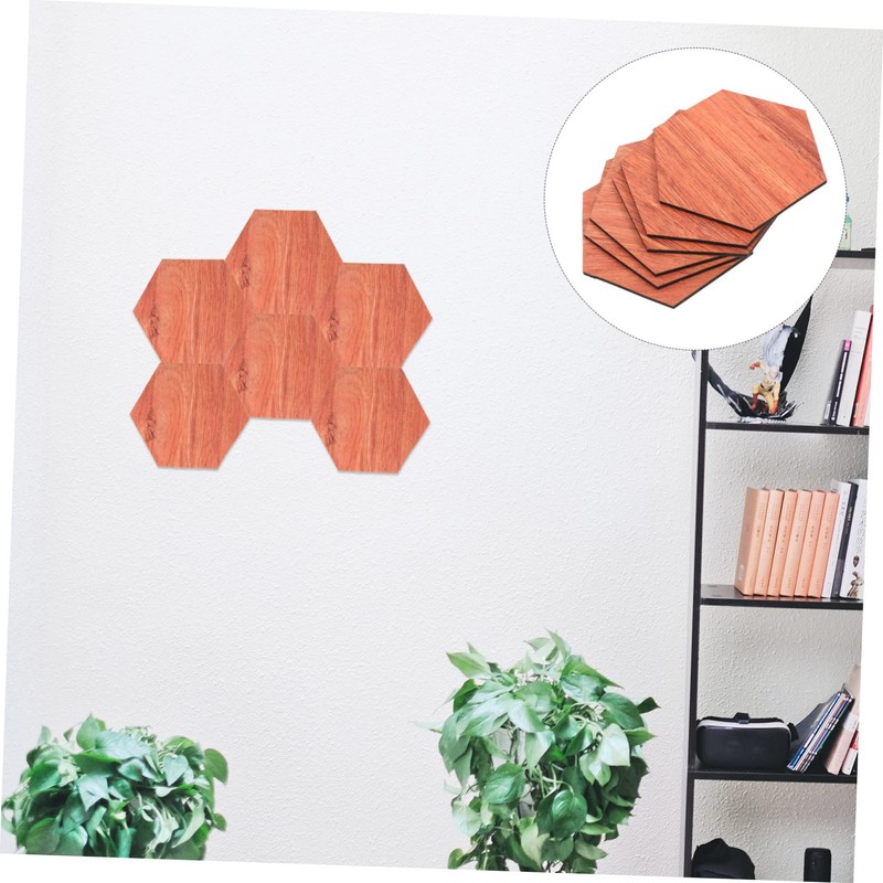 SHINEOFI 6Pcs Decorative Hexagon Wall Art Wooden Hexagon Panels for