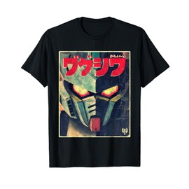 Retro Mecha Helmet Split Mask Sci-Fi Robot Design T-Shirt