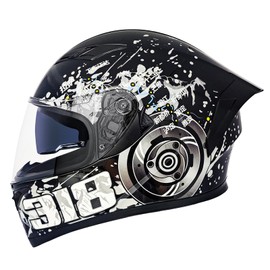 Motorcycle Helmets Full Face Adults Motor-Bike Scooter Biker BMX Four Wheels Helmets for Men Women DOT Approved (Grey X-Large)