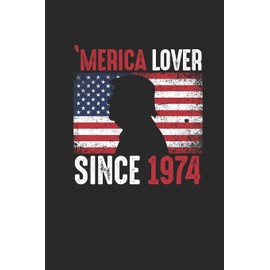 Merica Lover Since 1974: Graph Paper Notebook - Birthday Gift Idea For Women And Men