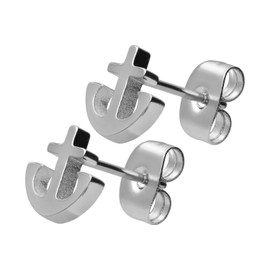 FILANGO 1 Pair Surgical Steel Stud Earrings in Various Designs, Stainless Steel