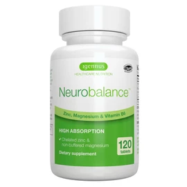 Igennus Neurobalance High Absorption Zinc Magnesium & B6 Complex, Cognitive Support, Focus & Recovery, 24mg Chelated Zinc Picolinate, All Day Nutrient Delivery, Vegan, Non-GMO, 120 Tablets