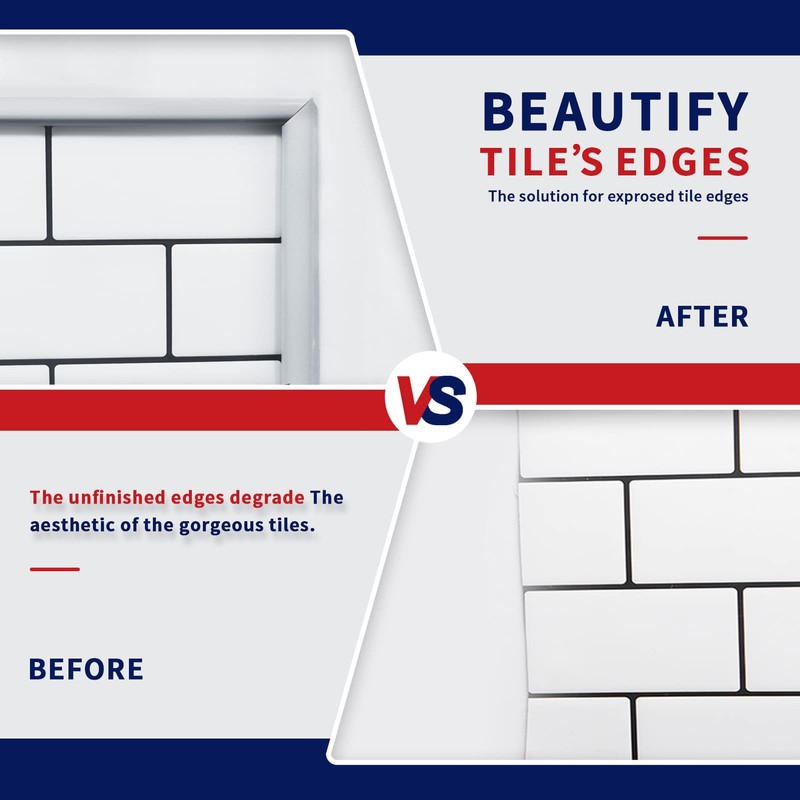 Art3dwallpanels 10 Ft Peel and Stick Trim for Backsplash Tile