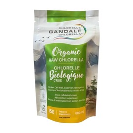 SPIRULINE GANDALF, GANDALF SPIRULINE Gandalf Organic Raw Chlorella 600mg Broken Cell Wall, 150 Vegan Tablets - Support Mental Focus & Vitality - Vegan & Non-GMO - Nutrient-Rich Algae Packed with Trace Minerals & Amino Acid