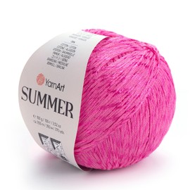 YarnArt Summer – Lightweight Glittery Yarn, 70% Mercerized Cotton, 30% Viscose – Sparkly Knitting & Crochet Yarn for Shawls, Clothes & Accessories (45)