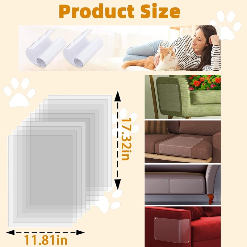 Cat Scratch Furniture Protector, 10 PCS, 17.3'' x 11.8''
