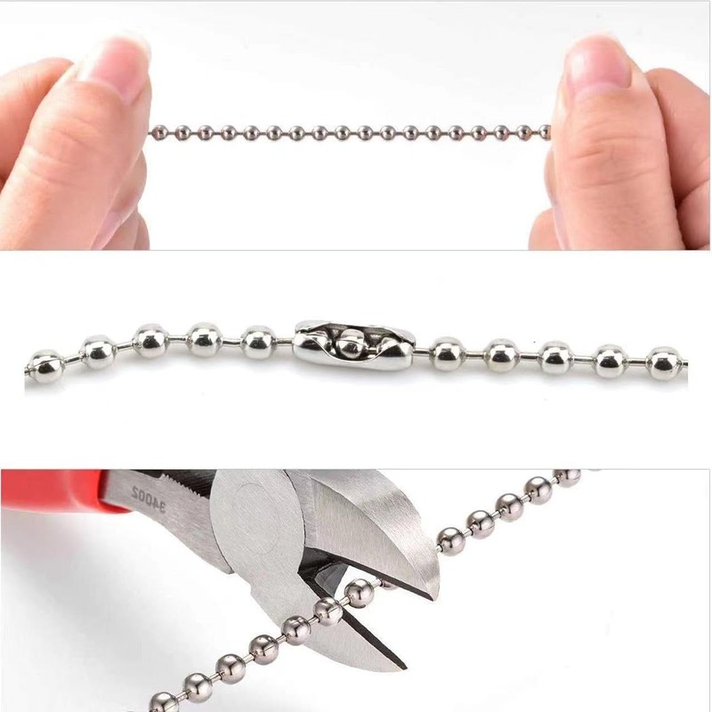 2 Pcs Stainless Steel Switch Chain Extender Ceiling Fan Pull