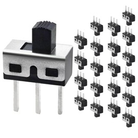 20PCS 5mm High Knob Vertical Mini Micro Slide Switchs - 3 Pin 2 Position 1p2t 2 Position SPDT Toggle Switches Panel Mount - SS12D10