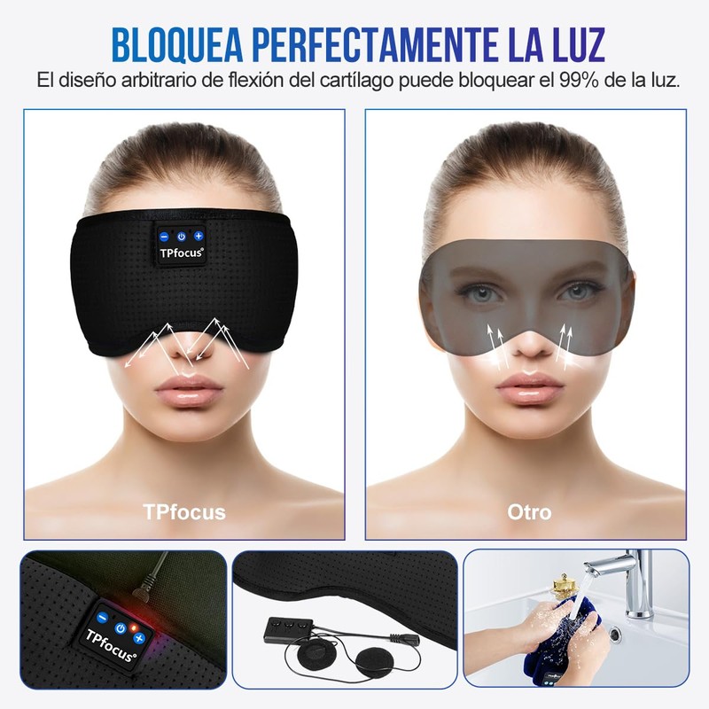 TPfocus Sleep Headphones Sleeping Mask with Headphones, Bluetooth Sleeping for