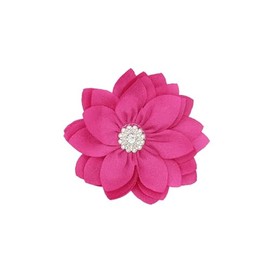 Elegant Flower Brooch Pin for Women Girls Crystal Lotus Brooch Lapel Pins Red/White/Pink/Black/Hot Pink/Violet Brooch Wedding Party Dance Banquet Dress Suit Ceremony Clothes Accessories Jewelry Gifts (Hot Pink)