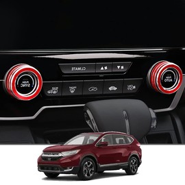 Kakash Honda Aluminum Alloy Air Conditioner Dial Cover, Interior Custom Parts, Accessories, Scratch Resistant, Dustproof, Easy Installation, 2 Pcs Set (Red), Compatible with Honda New CR-V Hybrid RT5,