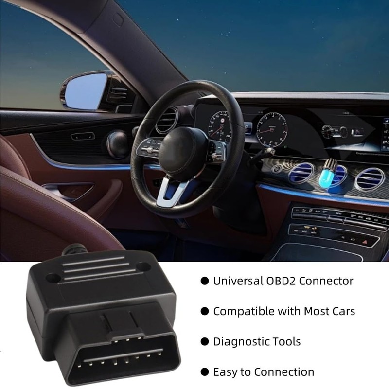 2Pcs 16 Pin OBD2 Male Connector Plug with Screws, Automobile