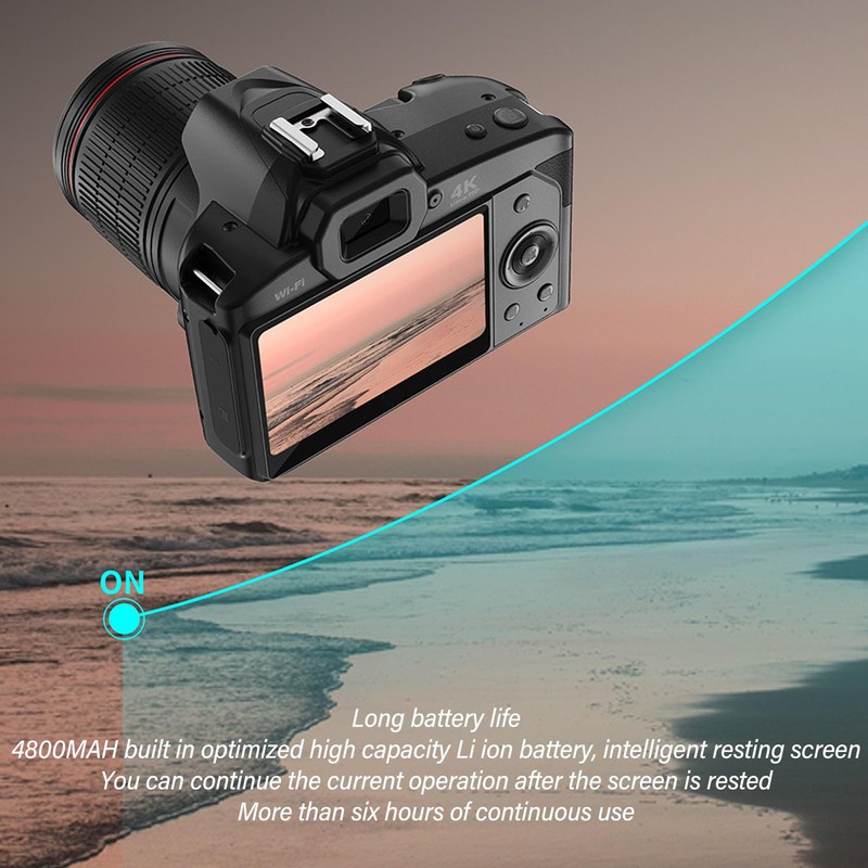 4K Digital Camera, WiFi 64MP, Digital Camera, 3.0 IPS Screen,