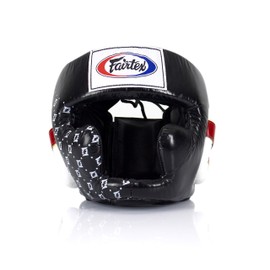 Fairtex Muay Thai Boxing Kickboxing Headgear Headguard (HG10, Black, Lace-Up)
