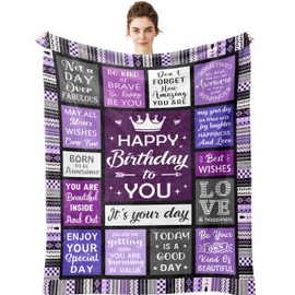 Yamco Birthday Gifts for Women - Happy Birthday for Woman Throw Blanket 60"x50" - Women's Birthday Gifts Unique - Cool Presents for Her Birthday - Female Bday Gift Ideas Friendship - Bday Decorations