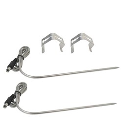 Temperature Probe with Clips Set for Rec Tec, for RT-700, for RT-590, for RT-340, for RT-2500 BFG, for RT-680, for RT-CMG Beast, Stainless Steel Meat Temperature Probe, 2-Pack by BLUE ELF