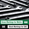 SK Combination Wrench Set, Metric 8 to 19mm, 12-Piece, SuperKrome