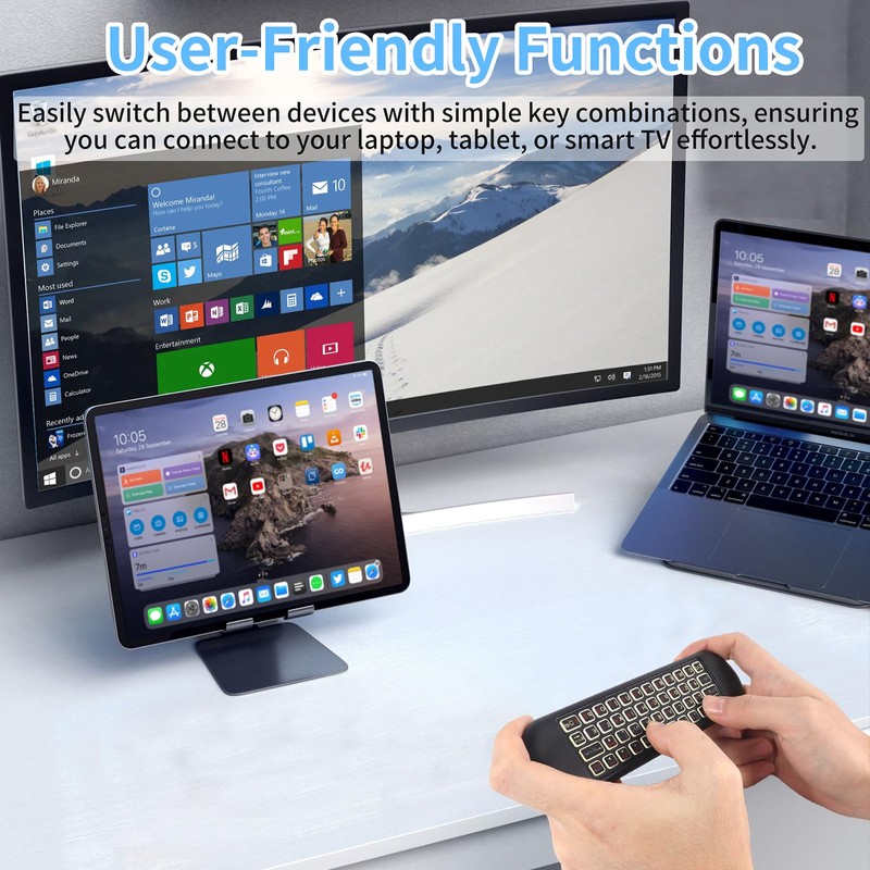 Mini Bluetooth Keyboard Mouse Air Mouse - 2.4G + Bluetooth