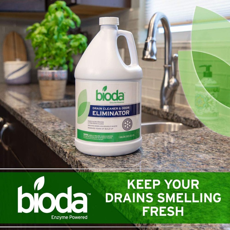 Bioda Professional Strength Enzyme Drain Cleaner, Septic Safe Drain Odor