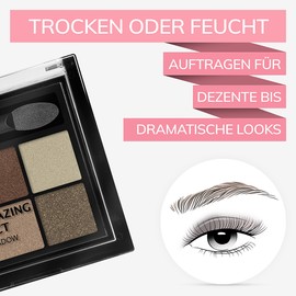 Manhattan Eyemazing Effect Eyeshadow - Makeup Palette of Four Shimmering Eyeshadow Colours for Smokey Eyes - Brownie Break 95R