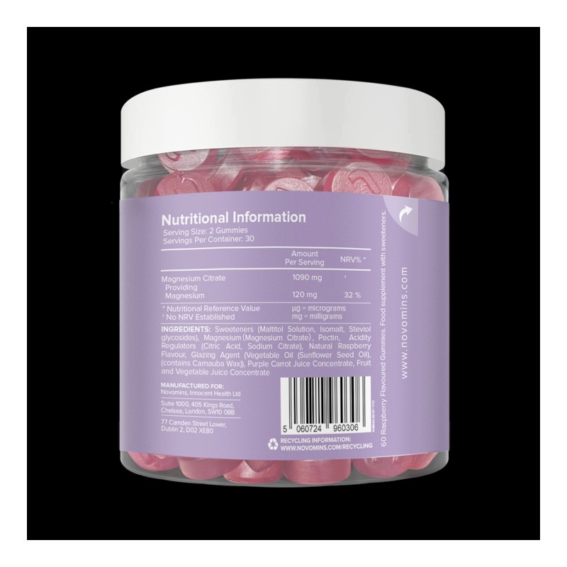 Novomins Magnesium SF Raspberry Flavoured 60 Gummies
