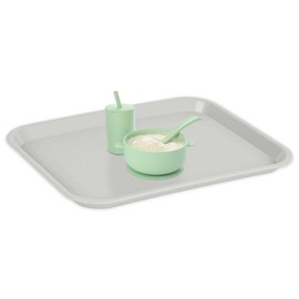 OCS Parts Lunch and Dinner Food Tray | Gray | 10" x 14" Plastic Food Trays for Home, Cafeteria, Restaurants, Delis, Bakeries, Crafts and Organization