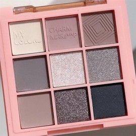 Paleta de sombras de ojos Maquillaje 9 colores NEGRO GRIS Marrón oscuro Paleta de sombras de ojos coloridas Brillo mate Paleta de sombras de ojos coreanas SMOKING Altamente pigmentadas Larga