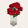 Realistic Artificial Flowers - UV Resisistant Red Geranium Bush -