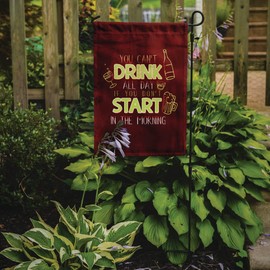 Caroline's Treasures BB5425GF Start Drinking in The Morning Garden Flag Mailbox Flag Decorative Yard Flag Banner Outside Patio Artwork Yard Flower Beds, Garden Size, Multicolor
