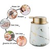 Marbled Ceramic Hand Soap Dispenser,with Golden Plastic Top Pump Soap