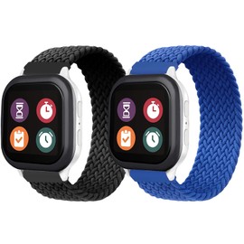 2 Pack Braided Band Compatible with Gizmo Watch 3 Adventure 3 2 1/Gabb Watch 3e 3 2 1/SyncUP Watch/Cosmo JrTrack Watch Band for Kids,20mm Soft Breathable Solo Loop Stretchy Strap