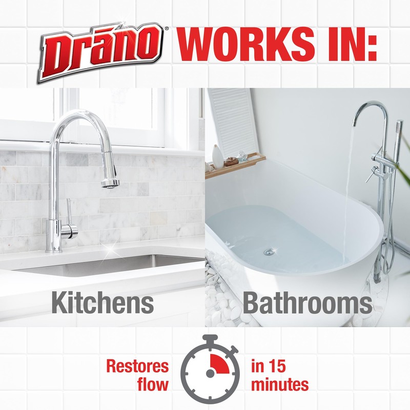 Drano Max Gel Drain Clog Remover and Cleaner for Shower