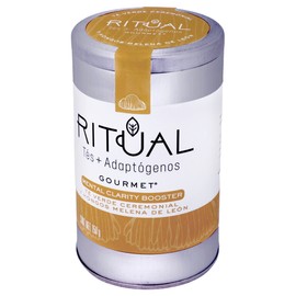 Té verde con hongos Melena de León | Mental Clarity Booster | Ritual Gourmet | Lions Mane | Lata de 150 gramos | Té de hoja suelta con adaptógenos para la salud y el bienestar | Orgánico, artesanal, sin azúcar y 100% gluten free