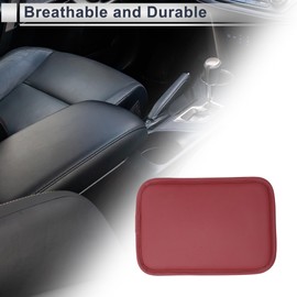 X AUTOHAUX Car Center Console Cover Car Armrest Cover with Storage Bag 11.81"x7.87"x0.59" Dark Red Napa Leather