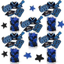 Amyhill 80 Pcs Graduation Decoration 2025 Graduation Table Centerpieces Sticks Sparkling Congrats Grad Table Toppers Class of 2025 for Party Centerpieces Decorations Favors Supplies(Blue,Black)