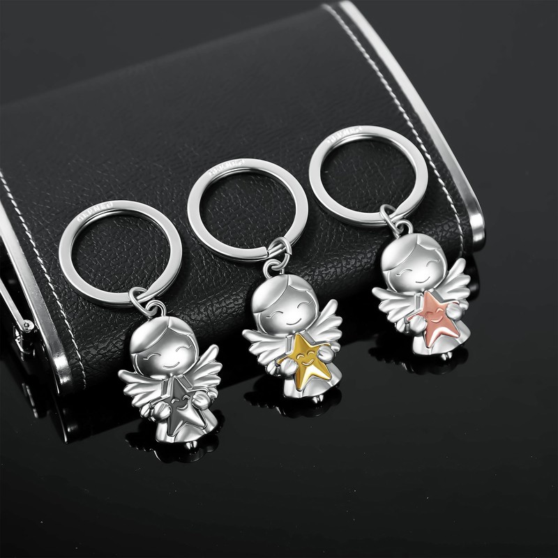 GERNEO® Guardian Angel Keyring Emilia - Lucky Charm with Star