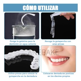 Anebake 3par Dientes Postizos Temporal De Silicona Carillas Dentales