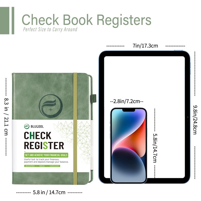 Check Registers for Personal Checkbook, Blugool Checkbook Register with Check