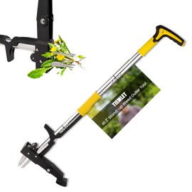 Weeding Puller Tool, 41.3 Inch Stand Up Weed Puller, Long Handle Weeding Tool with 4-Jaw Steel Head, Collapsible Pedal and Handle Guard. Easily Pulls Weeds without Bending Over or Kneeling Down