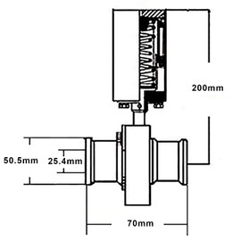 DERNORD 1.5 Inch Tri Clamp Sanitary Butterfly Valve, Pneumatic Actuator Valve SS304 with Single Acting (1 Inch Tube OD)