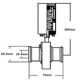 DERNORD 1.5 Inch Tri Clamp Sanitary Butterfly Valve, Pneumatic Actuator Valve SS304 with Single Acting (1 Inch Tube OD)