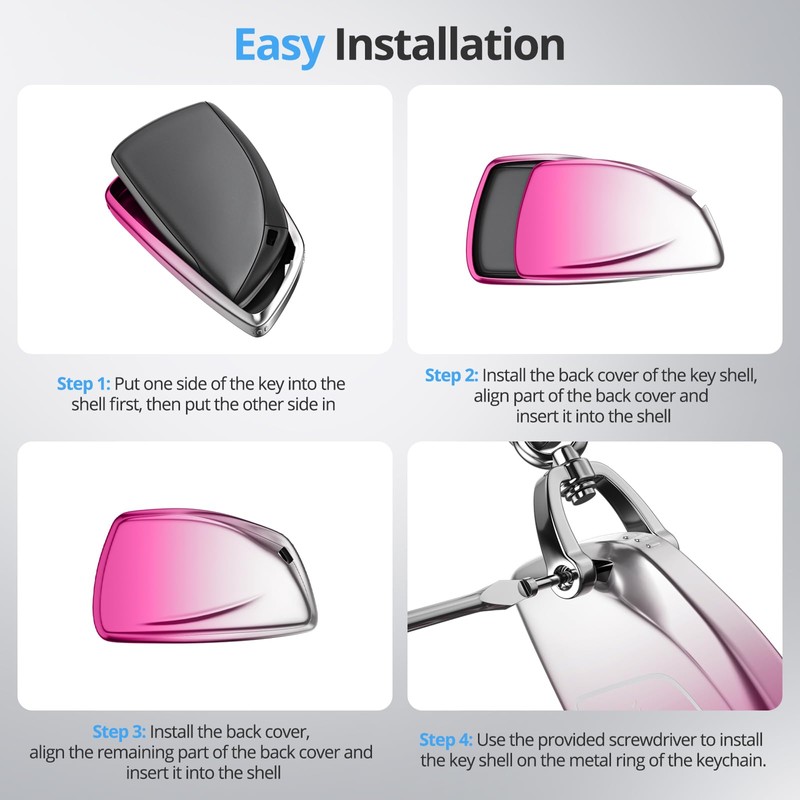 2Pack For Chevy Key Fob Cover With Keychain. TPU Soft