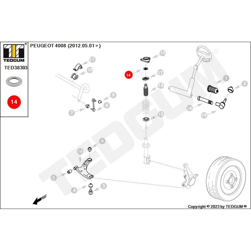 Front Strut Support Bearing, Front Axle, Upper, Both Sides