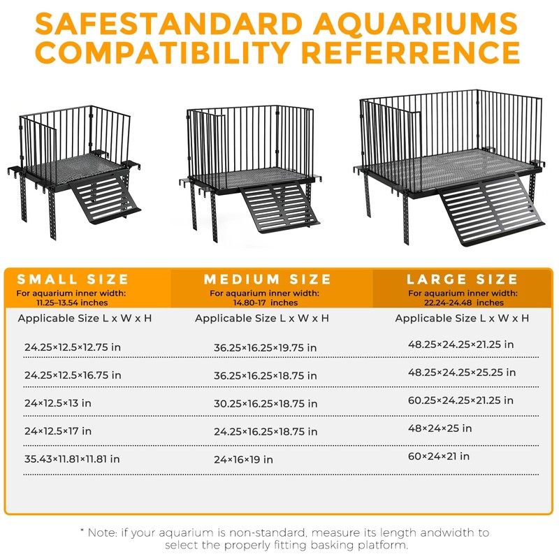 LEDXLIRBH Turtle Basking Platform with Ramp, for 10-30 Gal Tank