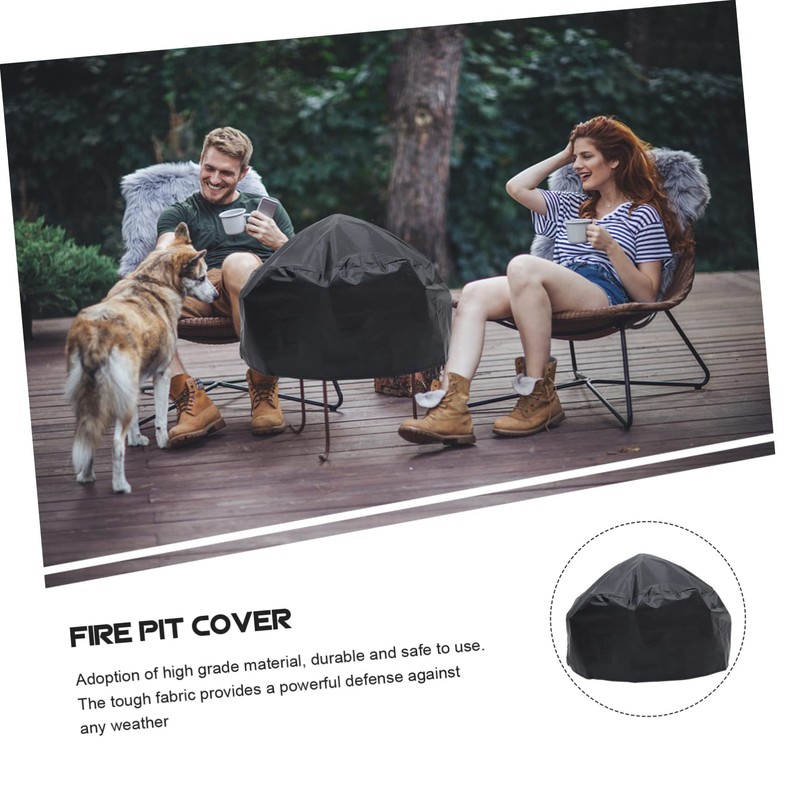 Mipcase Fire Pit Cover Heavy Duty Outdoor Stove Protector Round